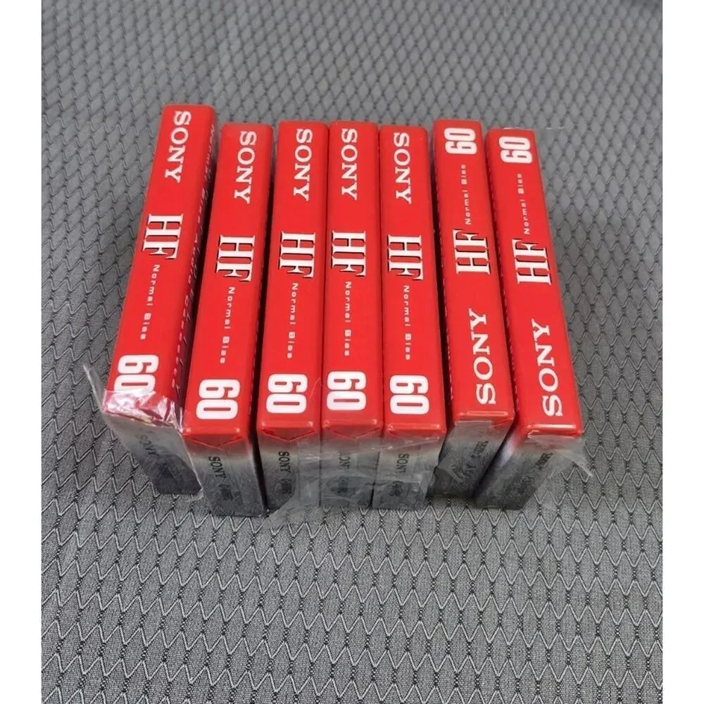 SONY Audio Cassette Tapes HF 60 Minute Blank Lot of 7 High Fidelity C-60HFL NEW